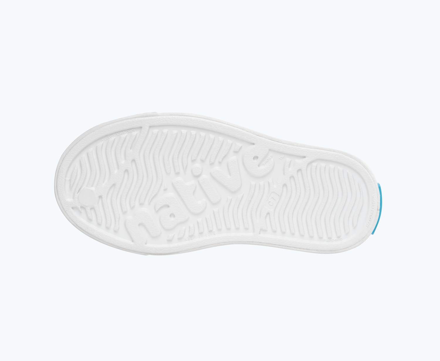 Bottom view of a Native Shoes Kids Jefferson Juniper Print Kids | Shell White/ Shell White/ Wayward Ditsy Floral Footwear