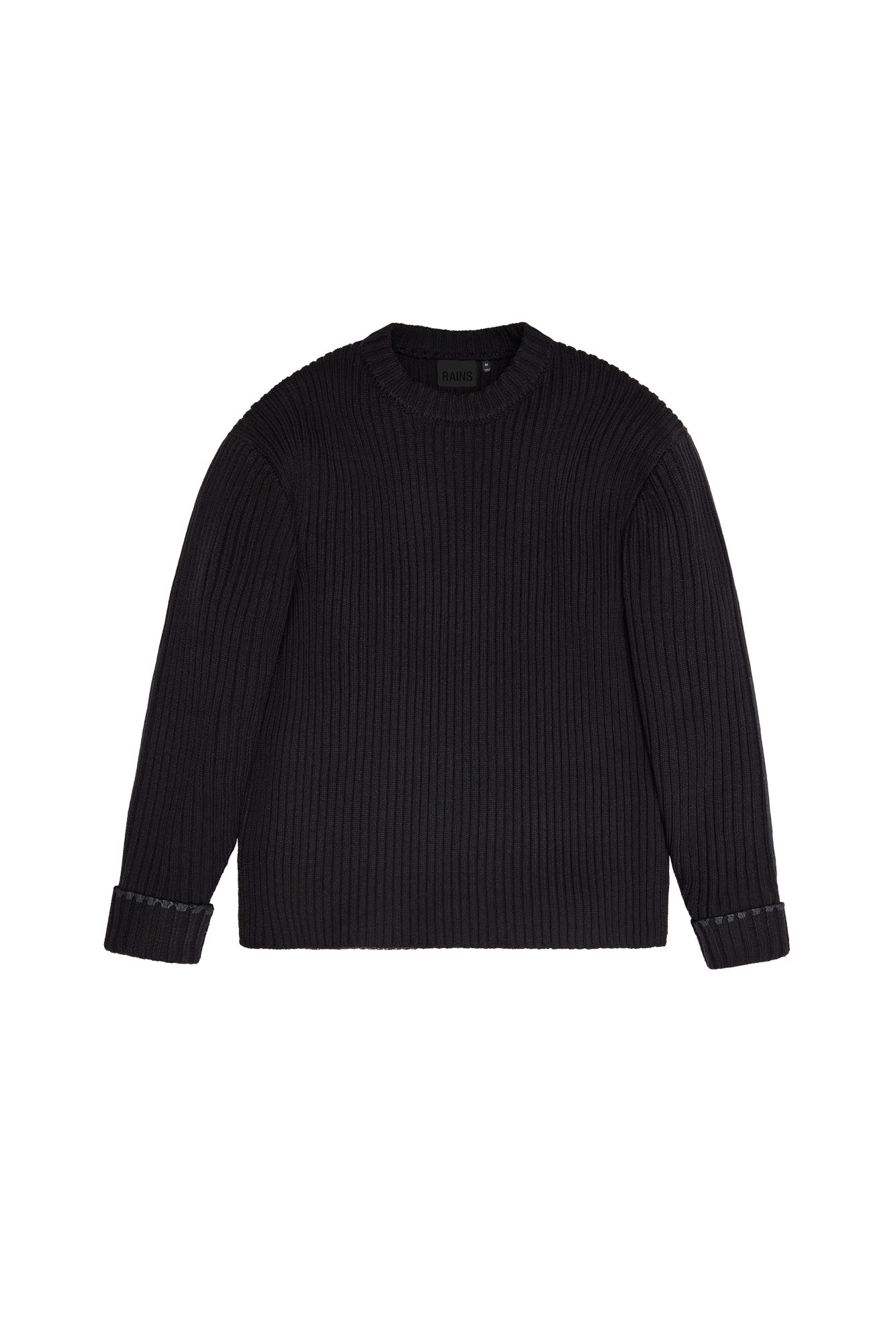RAINS Sapa Knit Crew Neck Black Long Sleeve