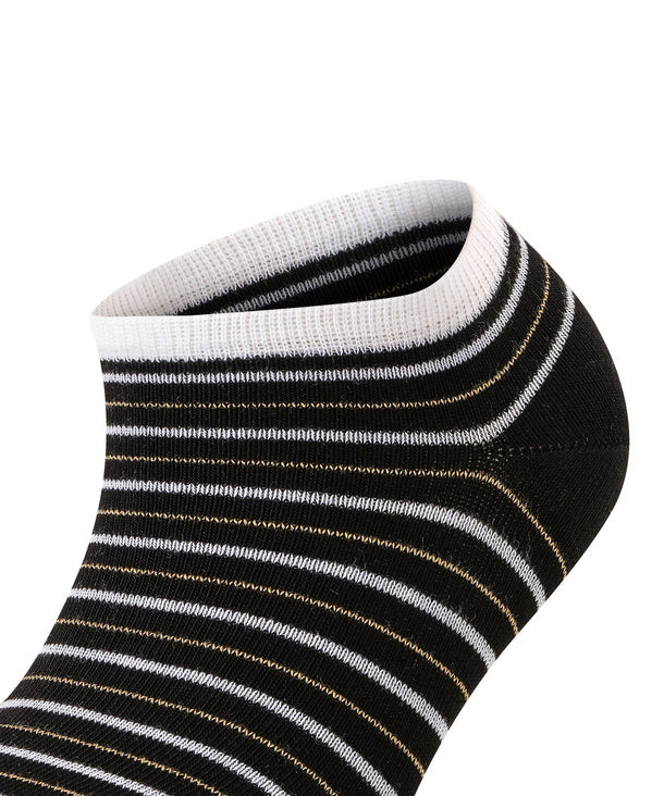 Womens | Stripe Shimmer Sneaker Socks | Black