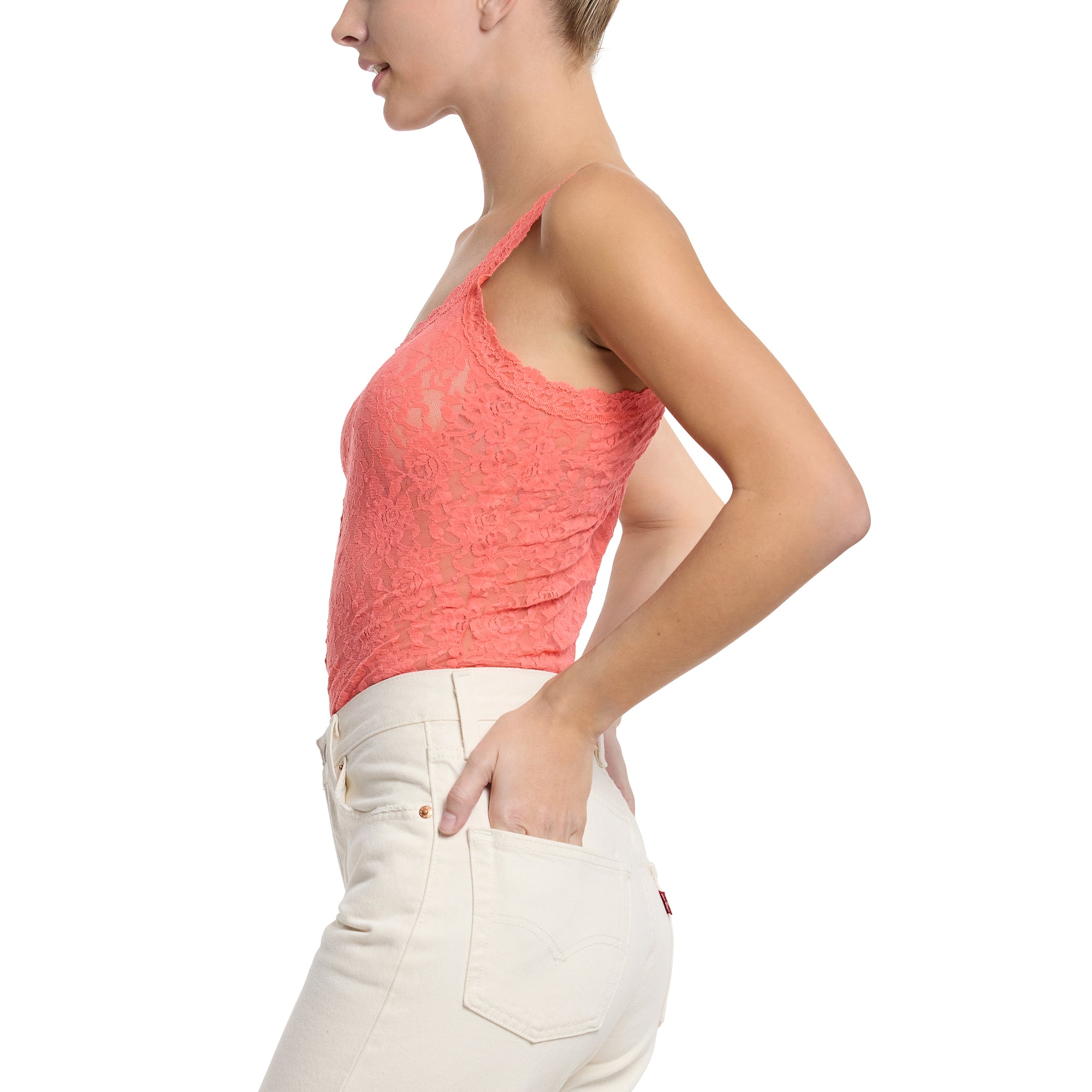 Signature Lace Unlined Camisole | Courageous Coral