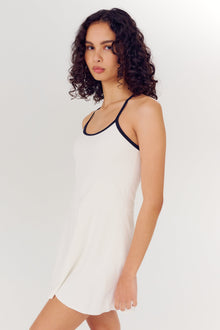 Splits59 | Simona Airweight Tank Dress | White/Indigo