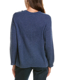 Hannah Rose | Womens | Basic 100% Cashmere V-Neck Sweater | Blue