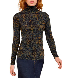 Ulla Johnson | Womens | Aurelia Jersey Turtleneck Top | Green Multi