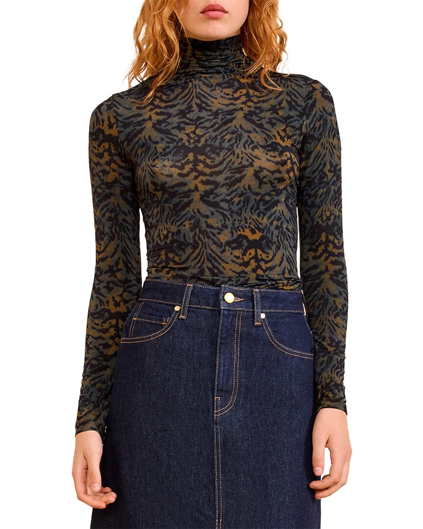 Ulla Johnson | Womens | Aurelia Jersey Turtleneck Top | Green Multi