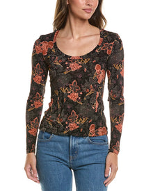Ulla Johnson | Womens | Aris Jersey U-Neck Top | Purple Multi