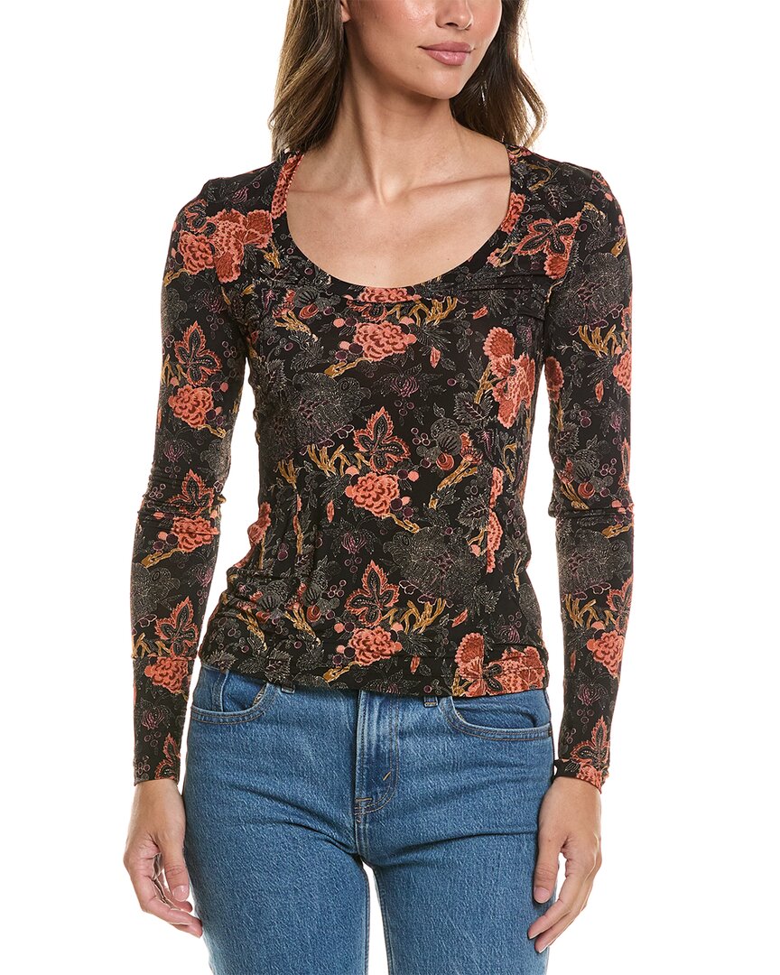 Ulla Johnson | Womens | Aris Jersey U-Neck Top | Purple Multi