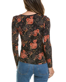 Ulla Johnson | Womens | Aris Jersey U-Neck Top | Purple Multi