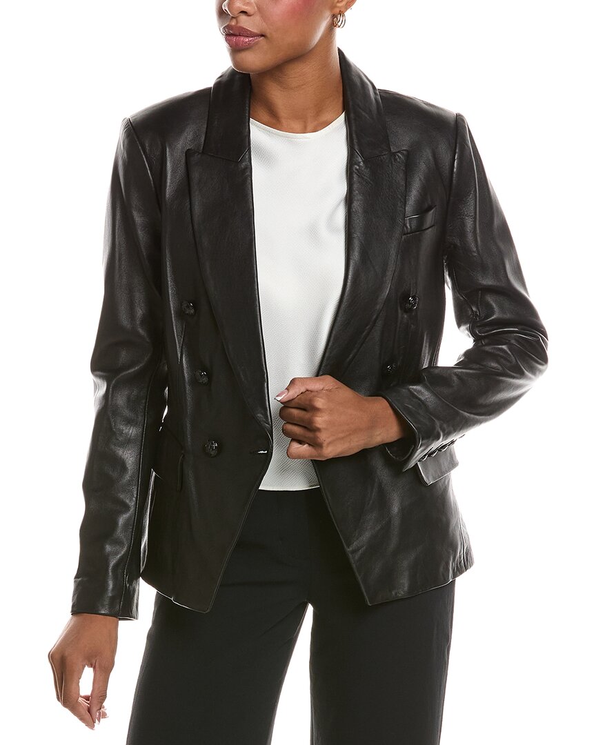 L'AGENCE | Womens | Kenzie Leather Blazer | Black