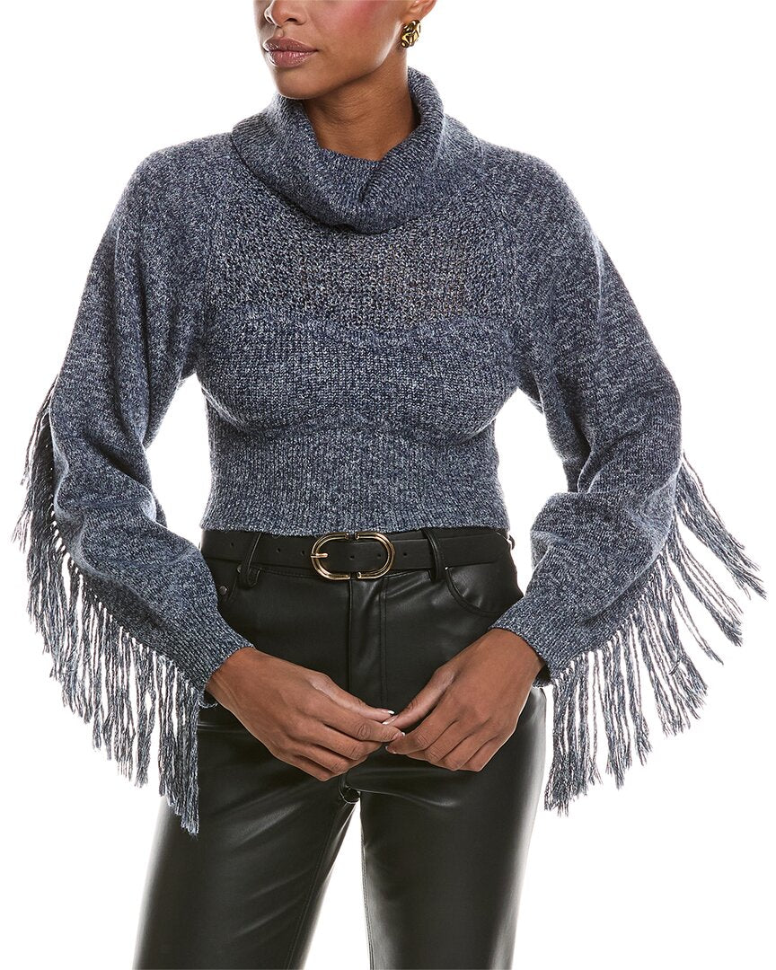 L'AGENCE | Womens | Maddison Fringe Turtleneck | Blue