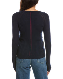rag & bone | Womens | Teresa Silk-Blend Top | Navy
