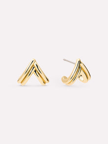 14K Gold Plated Botanica Triangle Braided Statement Oversized Stud Earrings For Women Ana Luisa Karessa