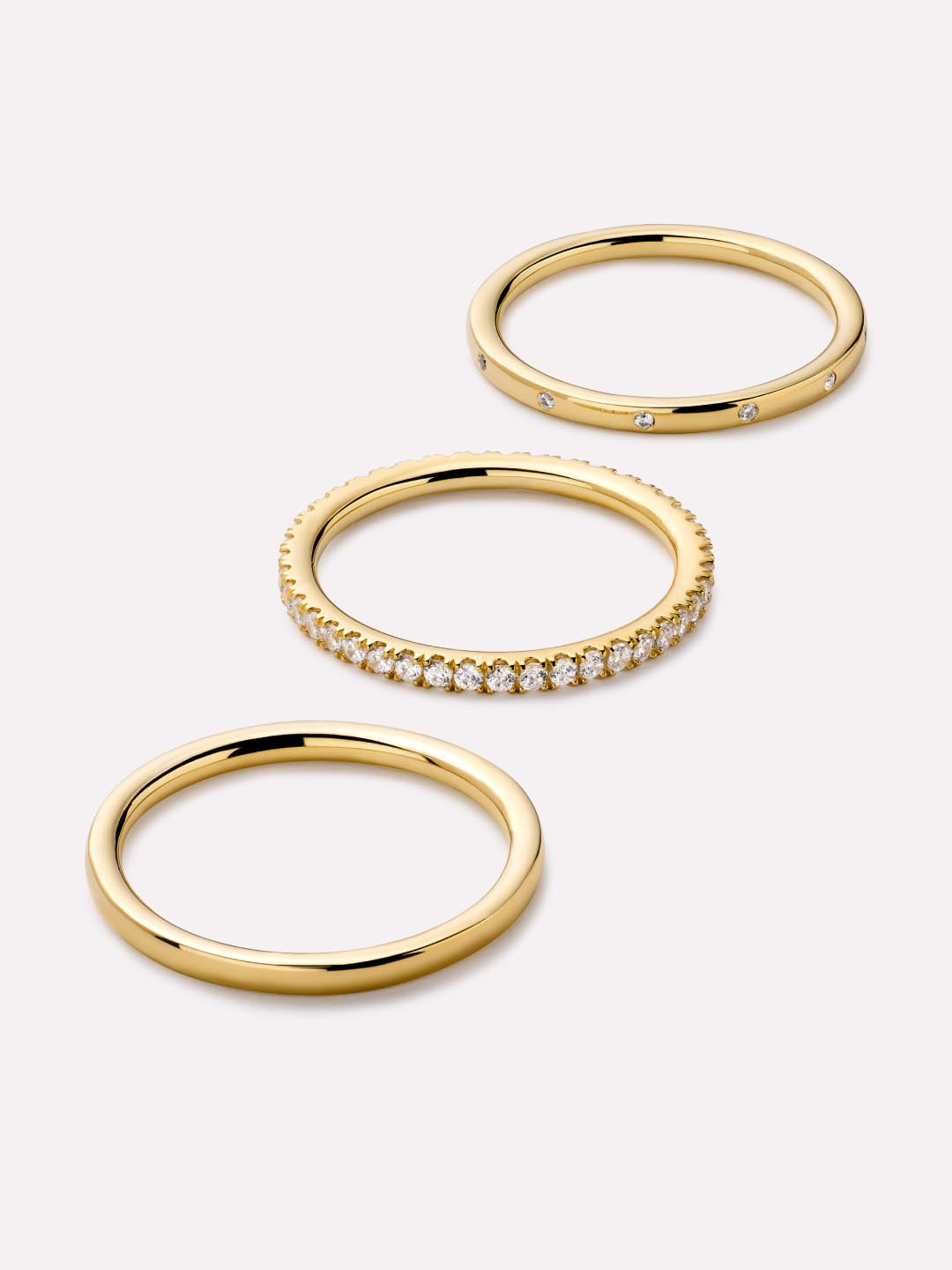 14K Gold Plated Cubic Zirconia Statement Paired Sets Rings For Women Ana Luisa Camden