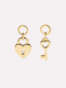 14K Gold Plated Heart Love Vday Earring Charms For Women Ana Luisa Lock And Key Charms