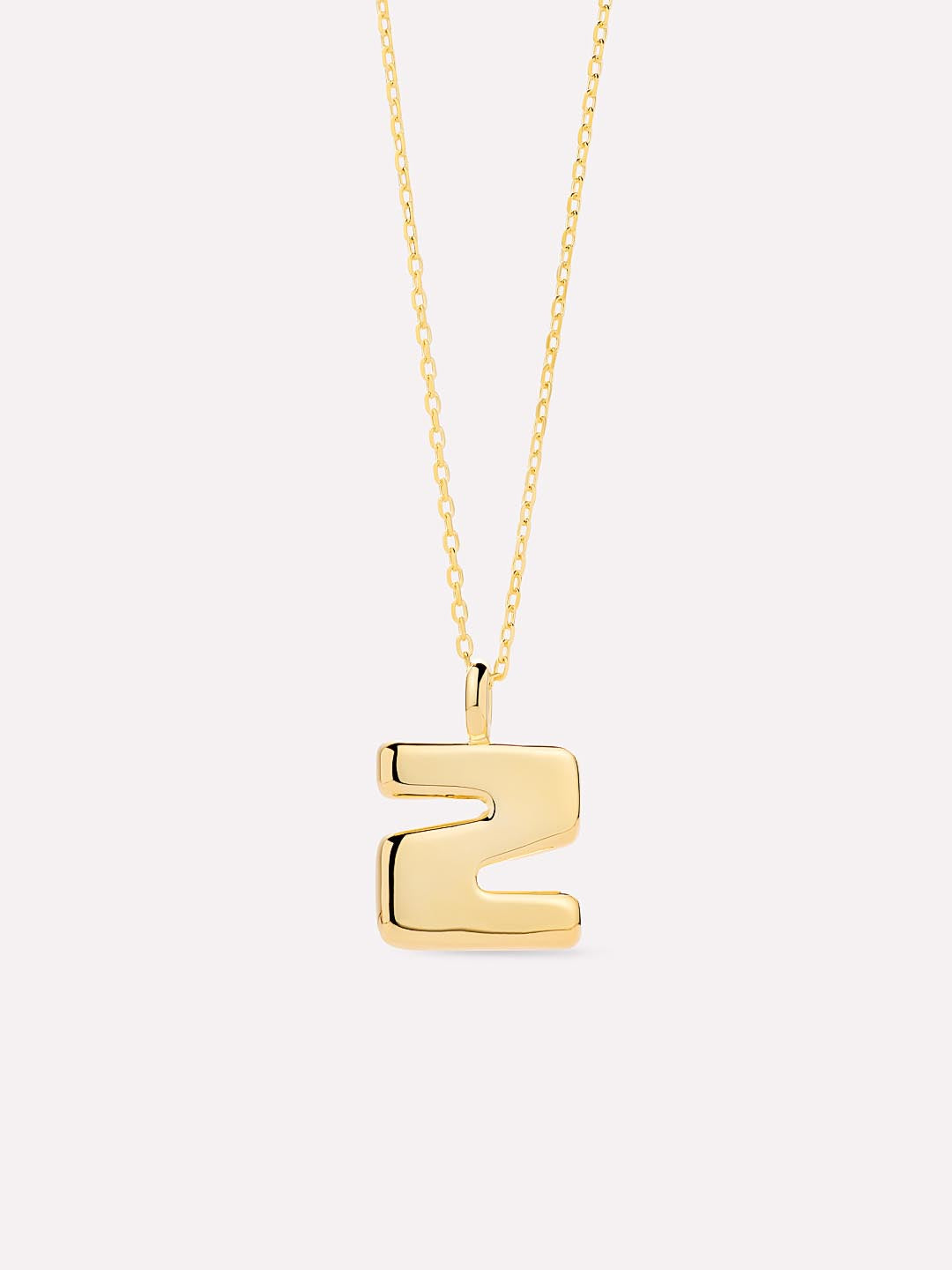 Sterling Silver - Bubble Letter Necklace | 14K Gold on Sterling Silver