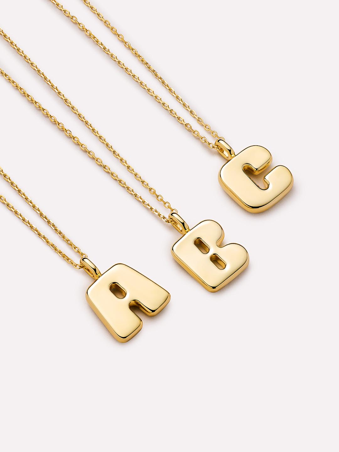 14K Gold Plated Sterling Silver Initial Pendant Necklaces For Women Ana Luisa Bubble Letter Necklace