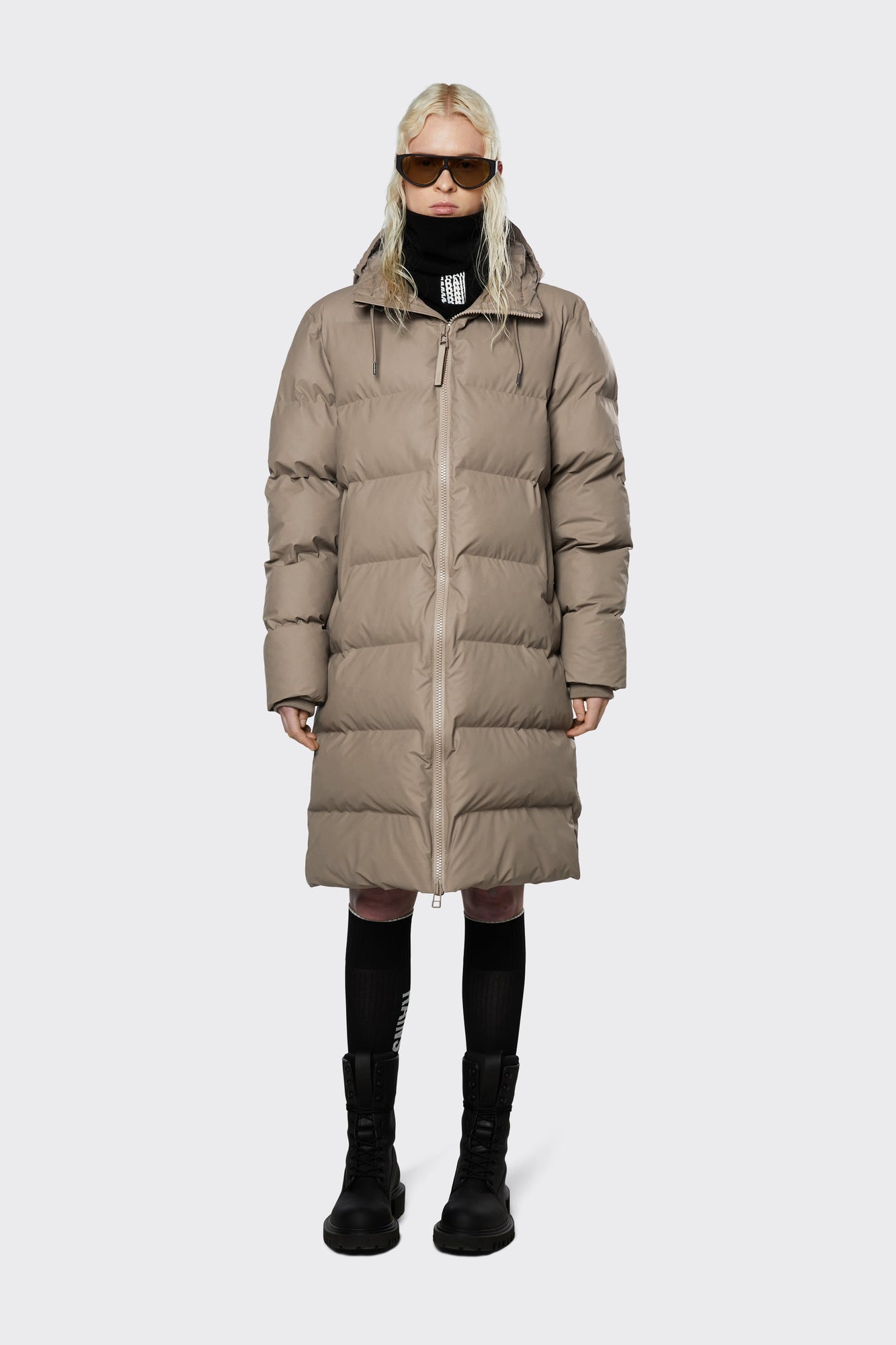 Unisex | Long Puffer Jacket | Taupe