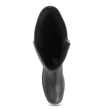 Flavia Boot Flatform | Black Pebbled Leather/Neoprene