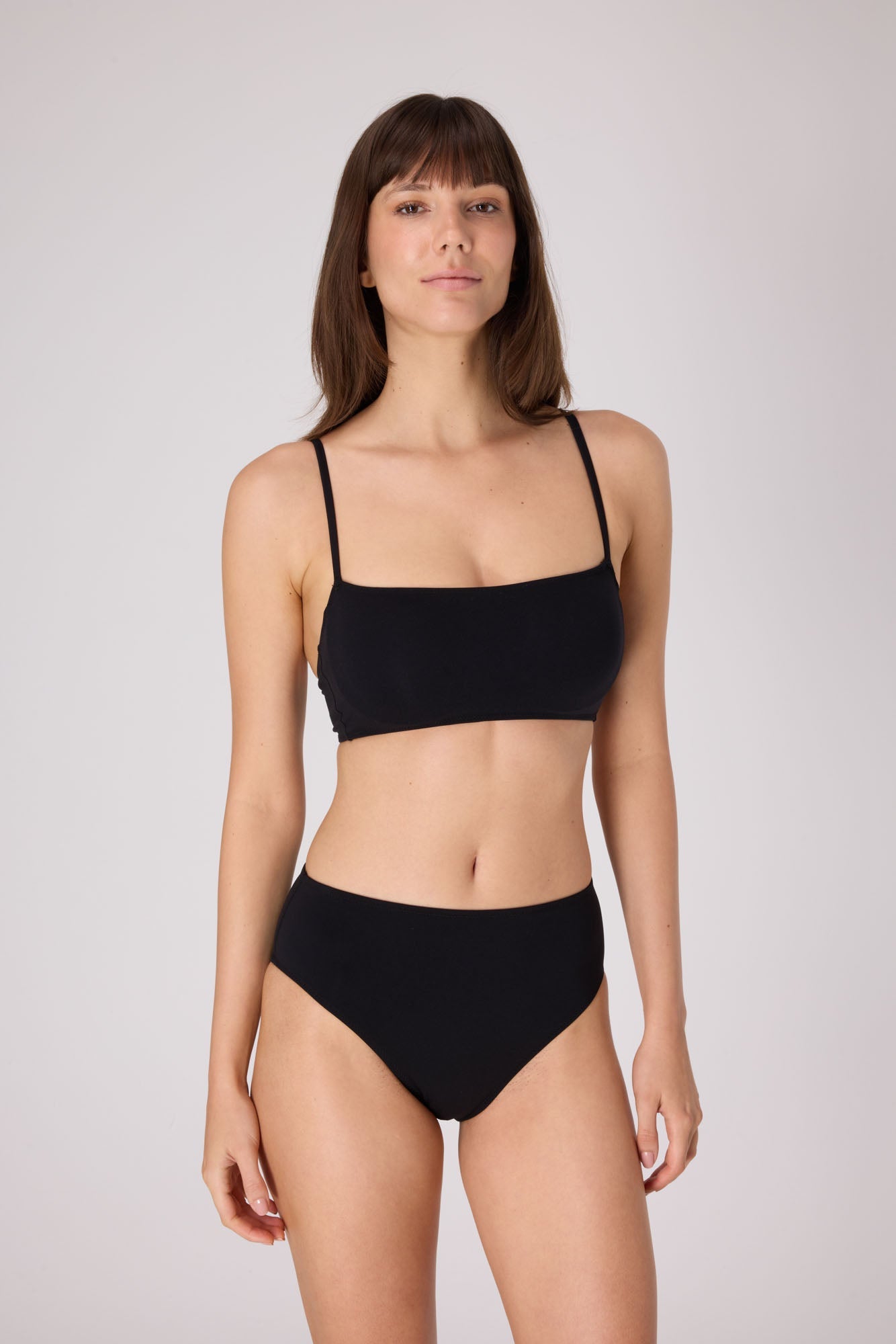 Essential High Waist Bikini Bottom | Black