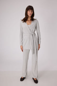 Pointelle Lounge Robe | Heather Grey