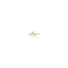 14K yellow Demi Pavé Small Ripple Climber Earring on a white background