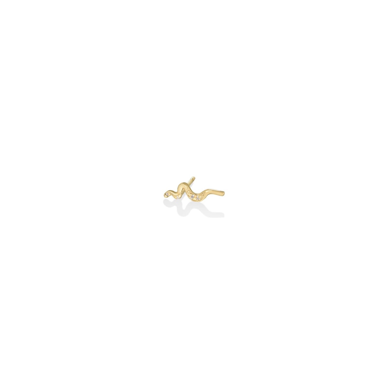 14K yellow Demi Pavé Small Ripple Climber Earring on a white background