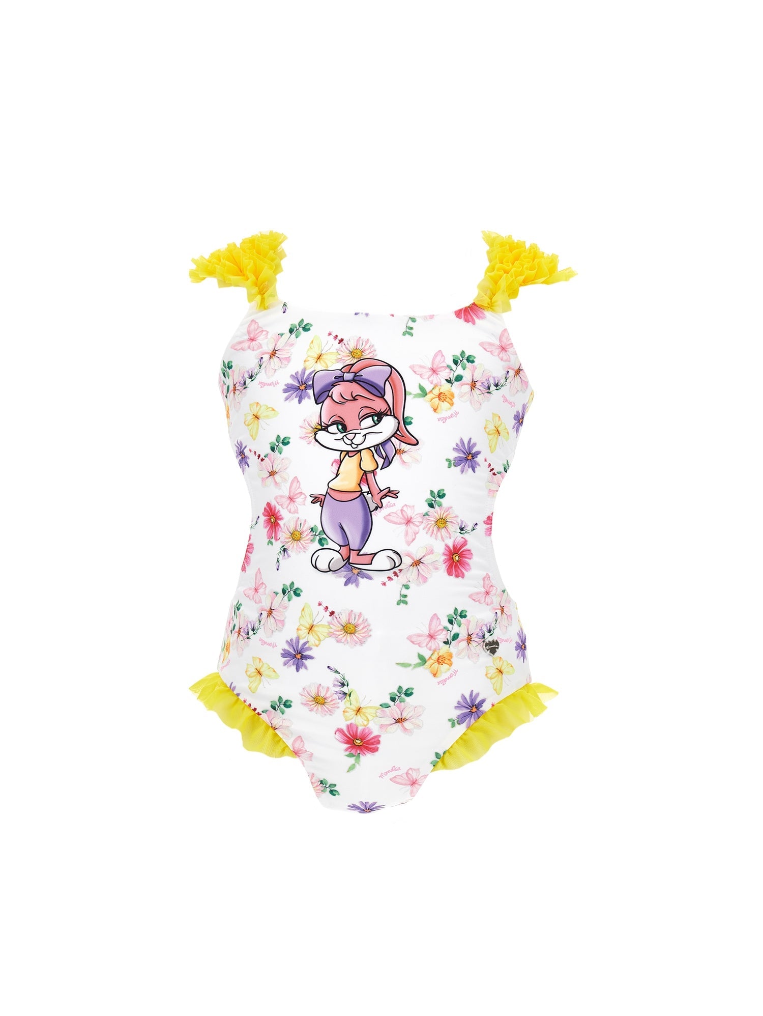 Girls | One-Piece Swimsuit With Bunny | Multicolor/Yellow