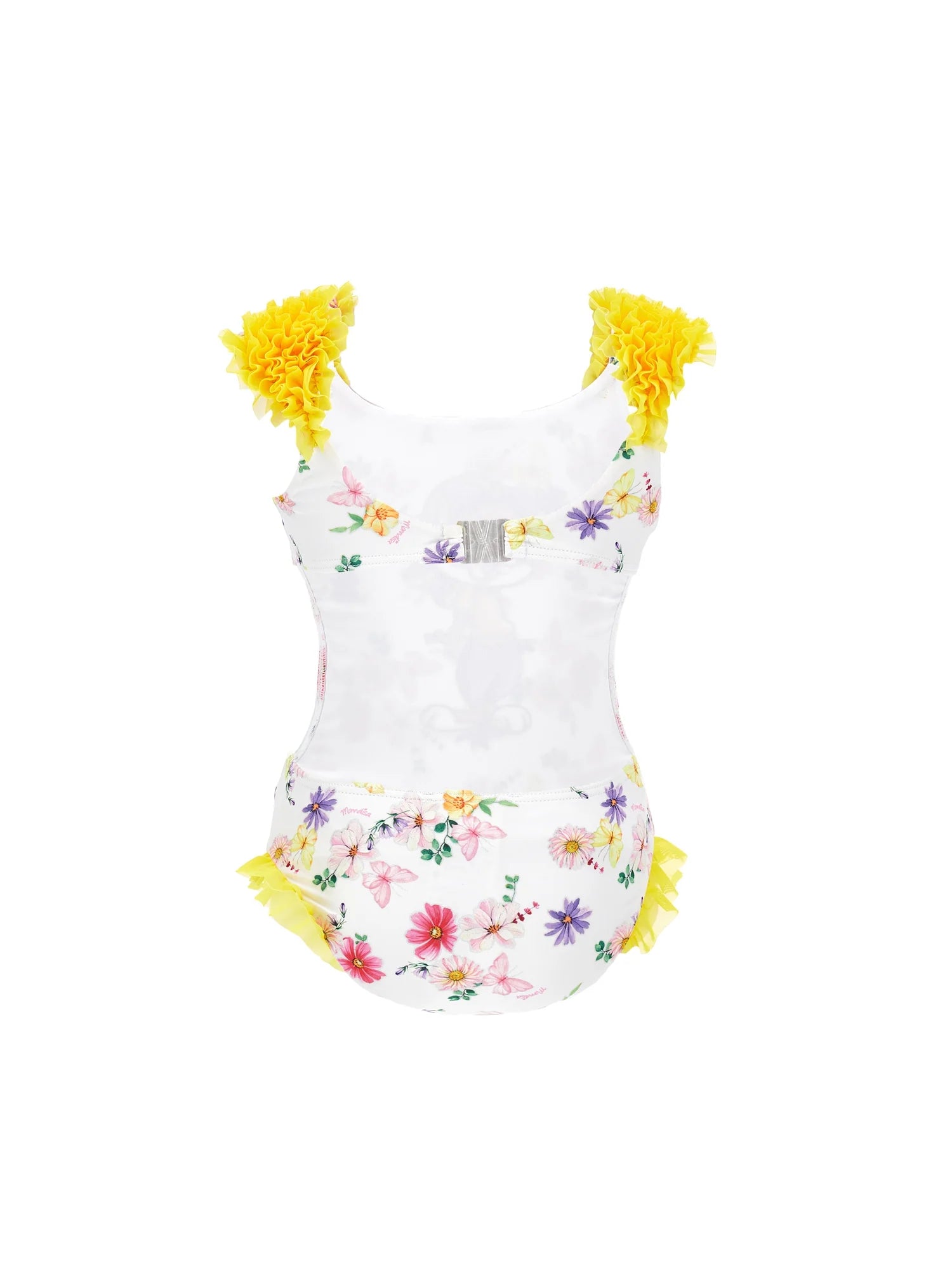 Girls | One-Piece Swimsuit With Bunny | Multicolor/Yellow