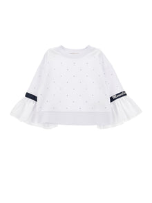 Girls | Closed Sweatshirt With Ruffles | White