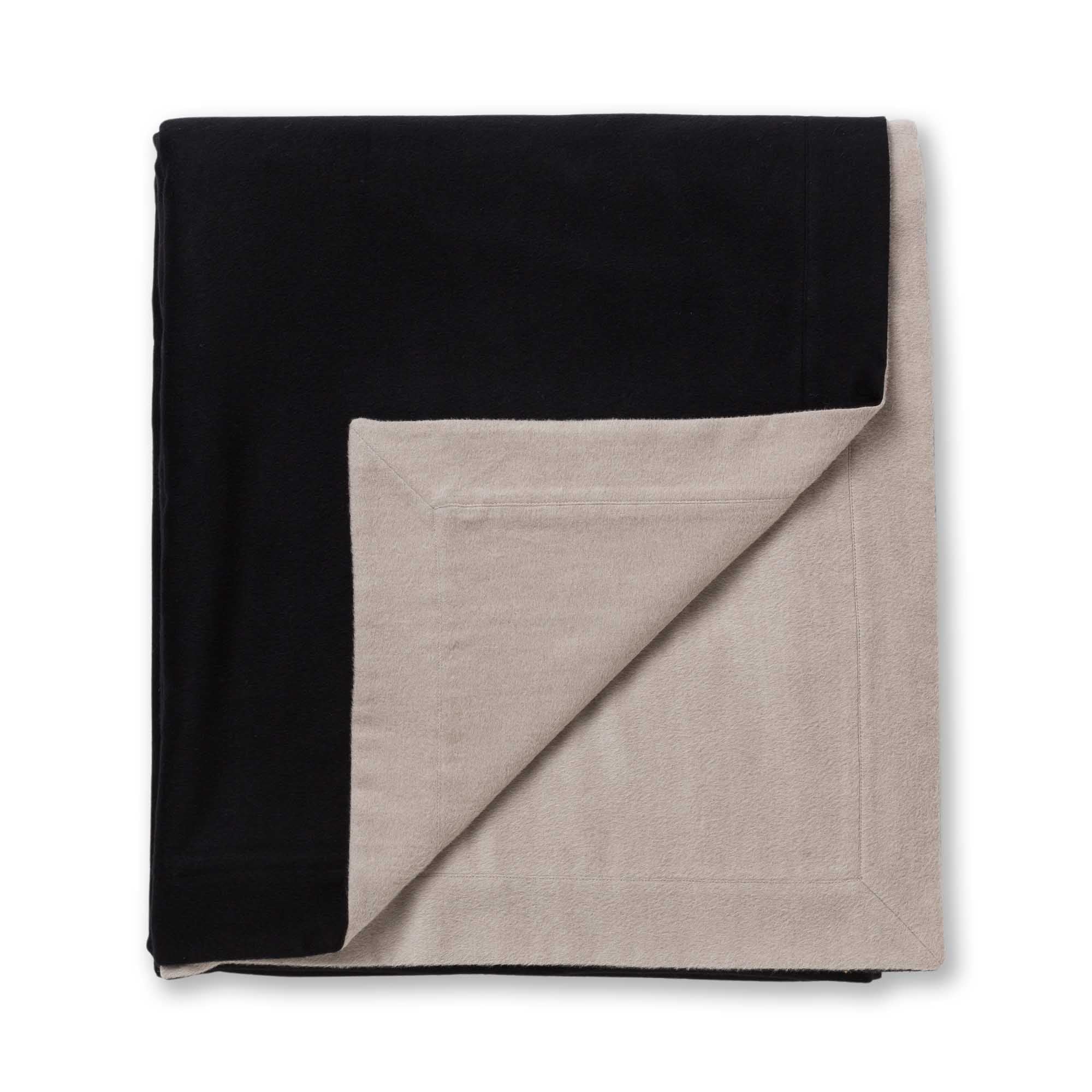 Home | Hudson Bed Blanket | Black / Light Taupe
