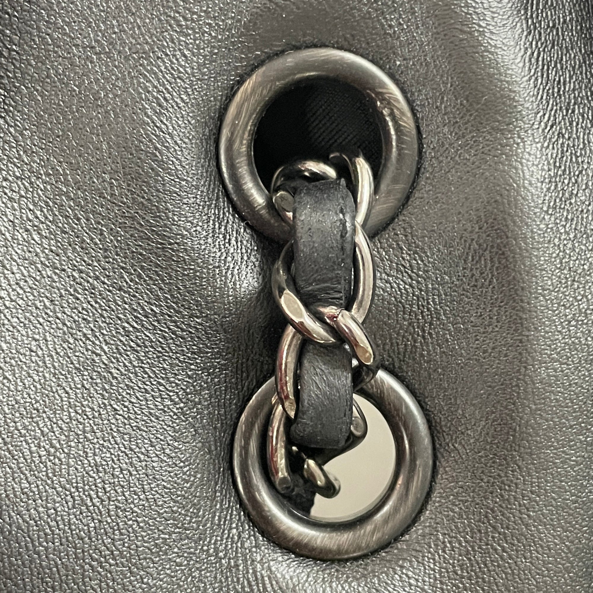 Chanel | Pre-Owned Jumbo Sequined Lambskin Moonlight On Water Flap | Black