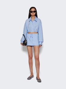 Women | alexanderwang | Cropped Drawstring Blouse Chambray | Blue