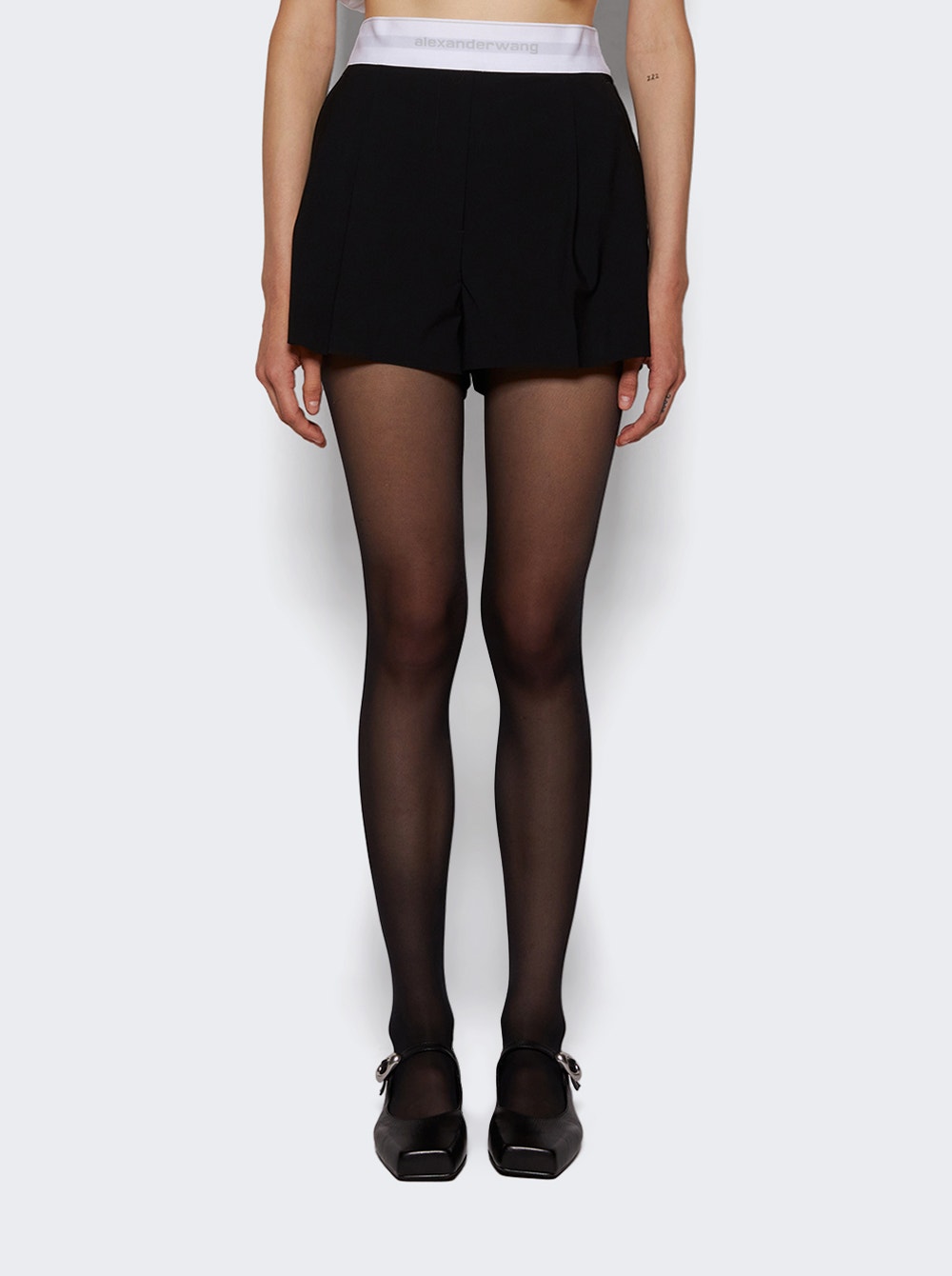 Women | alexanderwang | High Waisted Pleated Shorts | Black