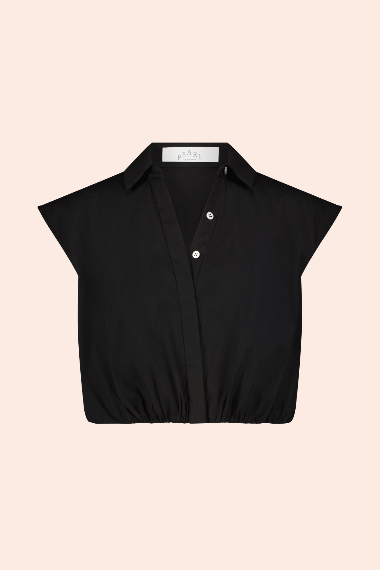 Cotton Poplin Sleeveless Shirt | Black