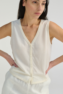 Knit Button Closure Vest - Almina Concept 