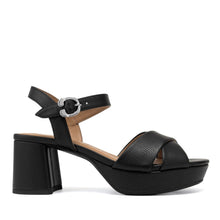 Charlye Sandal Platform | Black Faux Lizard
