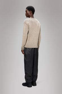 RAINS Sapa Knit Crew Neck Beige/Black Long Sleeve