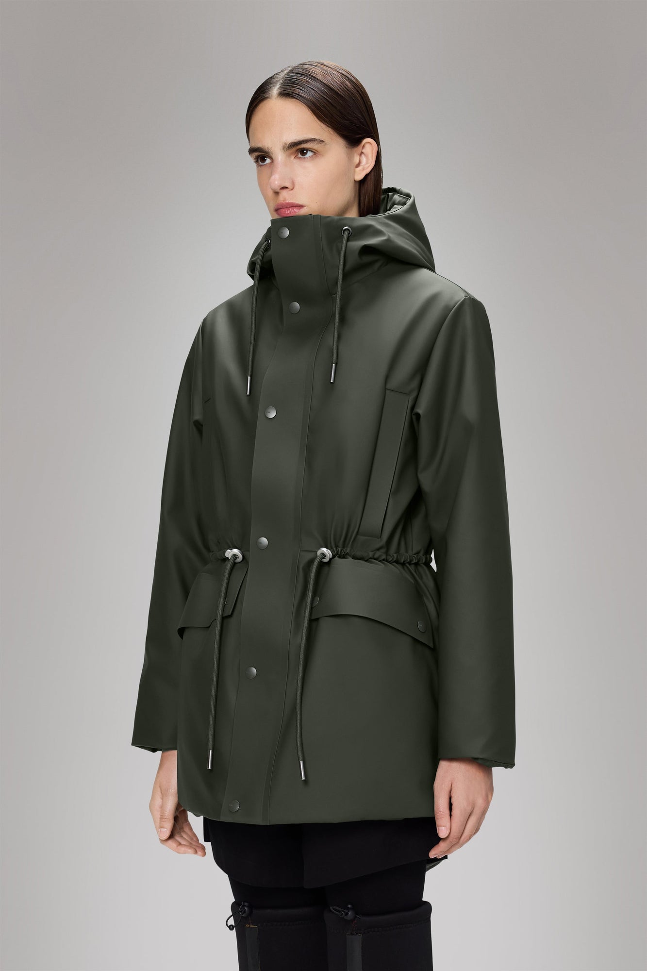 Rains Nome String W Parka Green Jacket