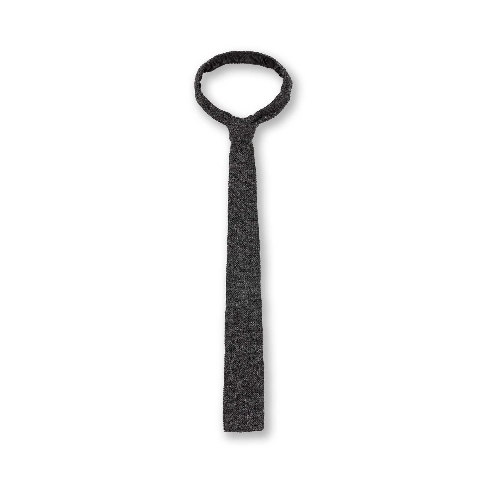 Mens | Square Knitted Tie | Charcoal