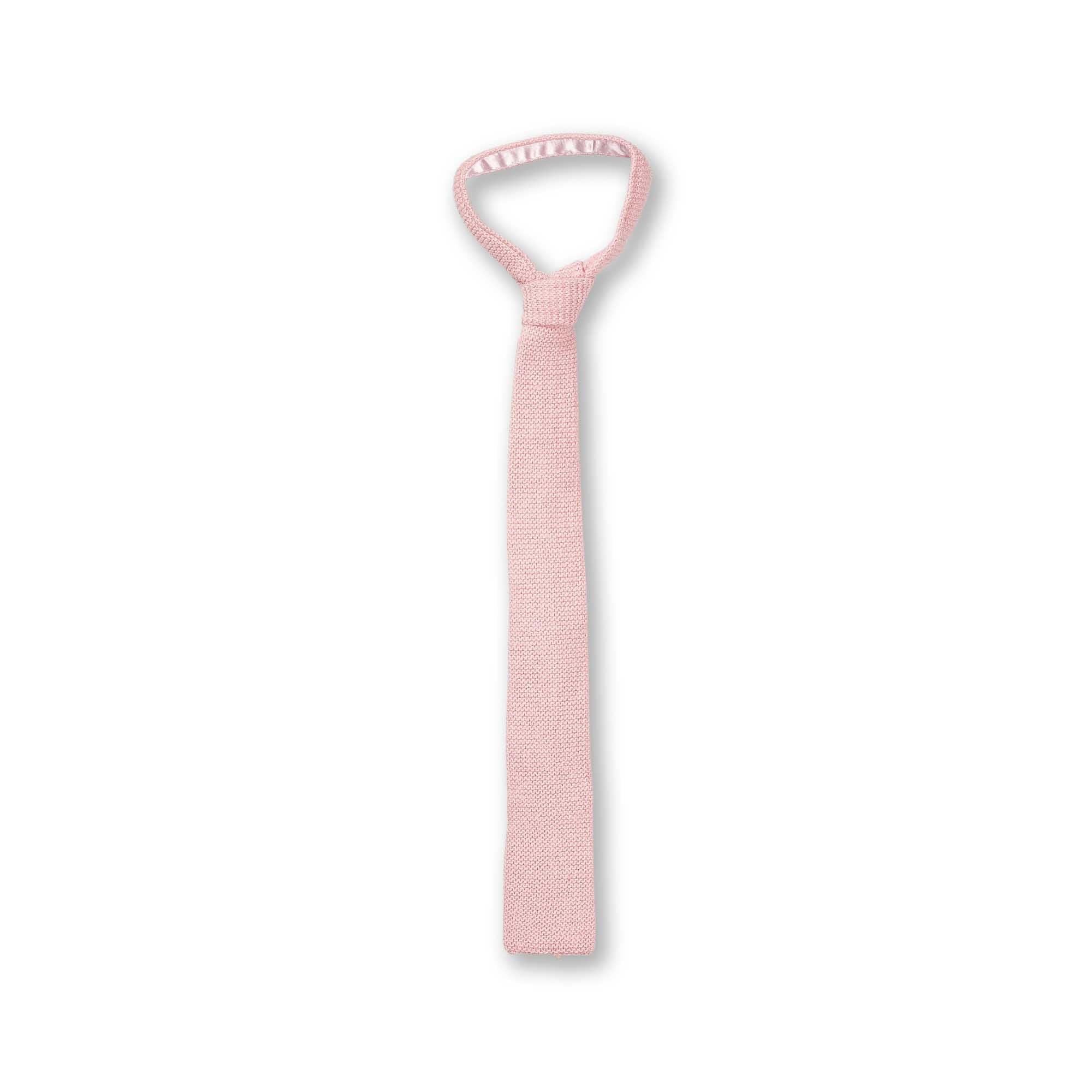 Mens | Square Knitted Tie | Light Pink