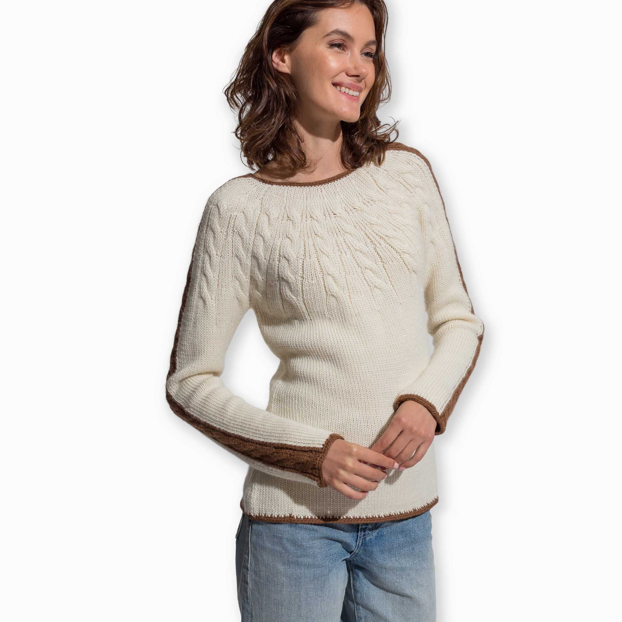 Womens | Twiggy Sweater | Ivory / Cognac