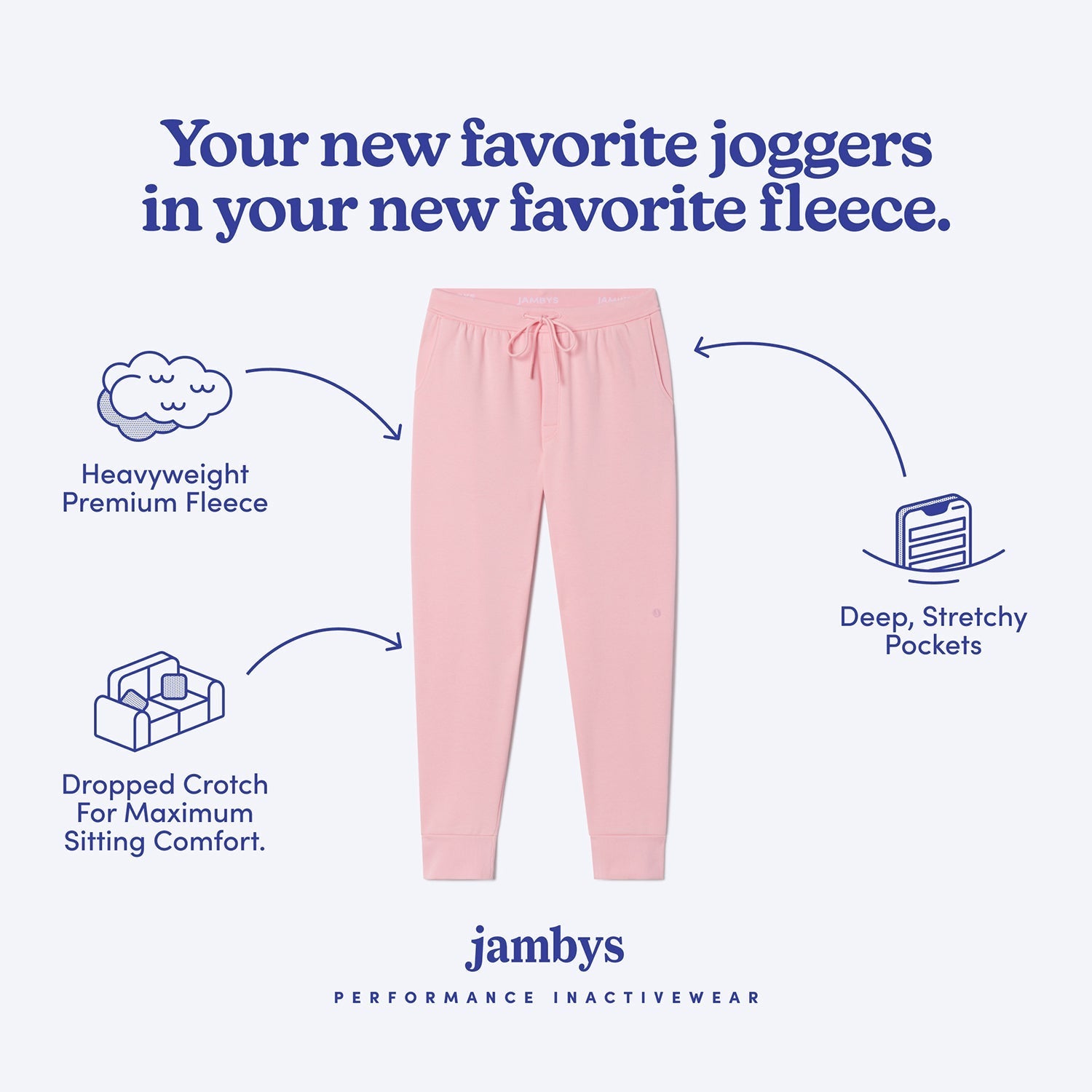 Chilluxe Brushed Fleece Joggers | Flamingo