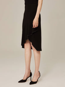 Ruffled Hem Midi Dress | Black
