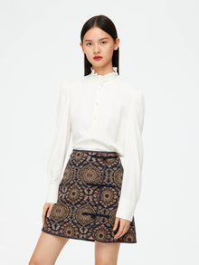 Ethnic Printed Skirt | Navy