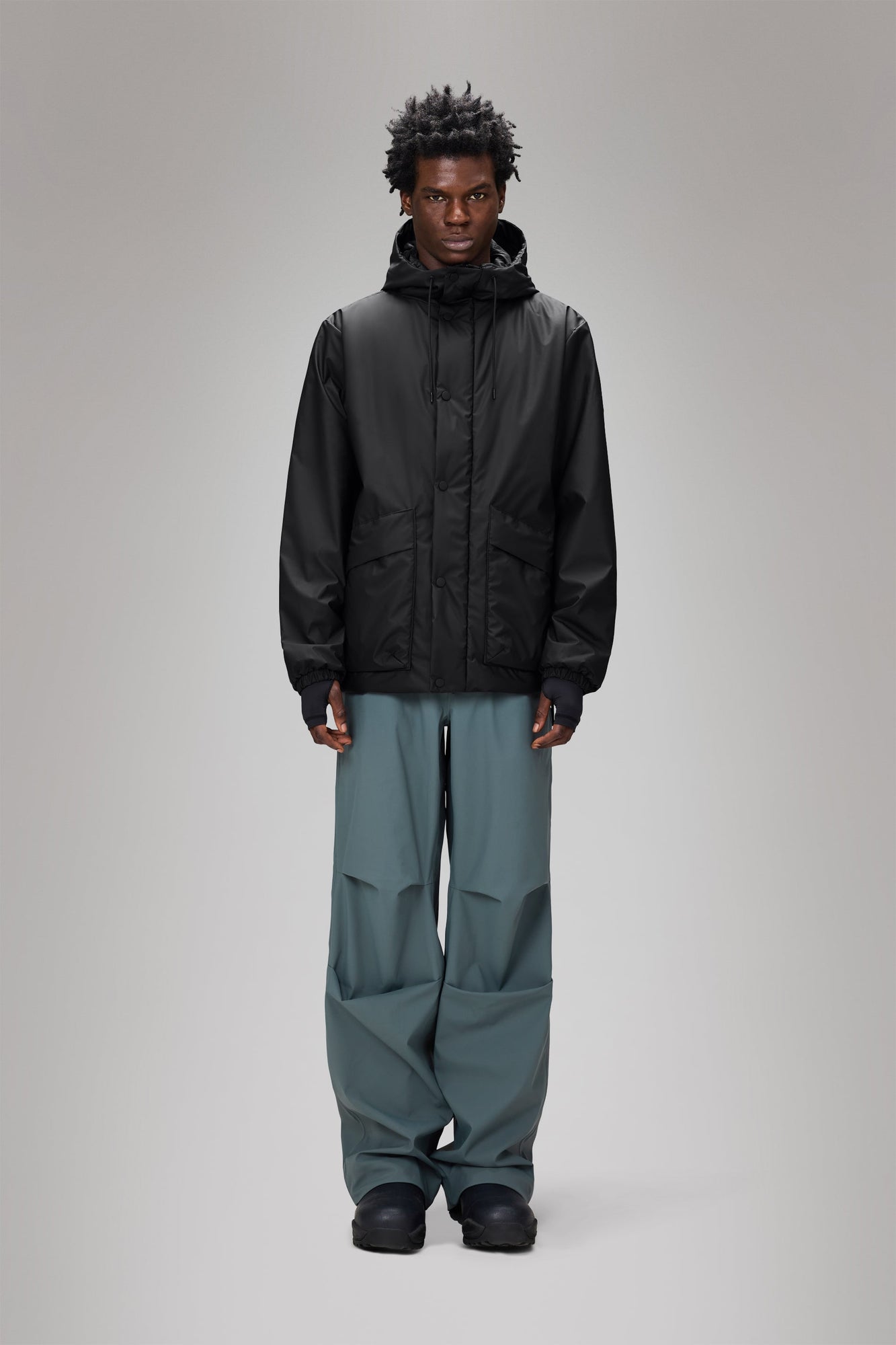 RAINS Lohja Insulated Cargo Jacket Black Jacket