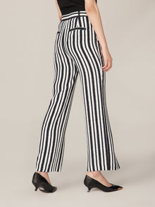 Striped Wide Leg Pants | White