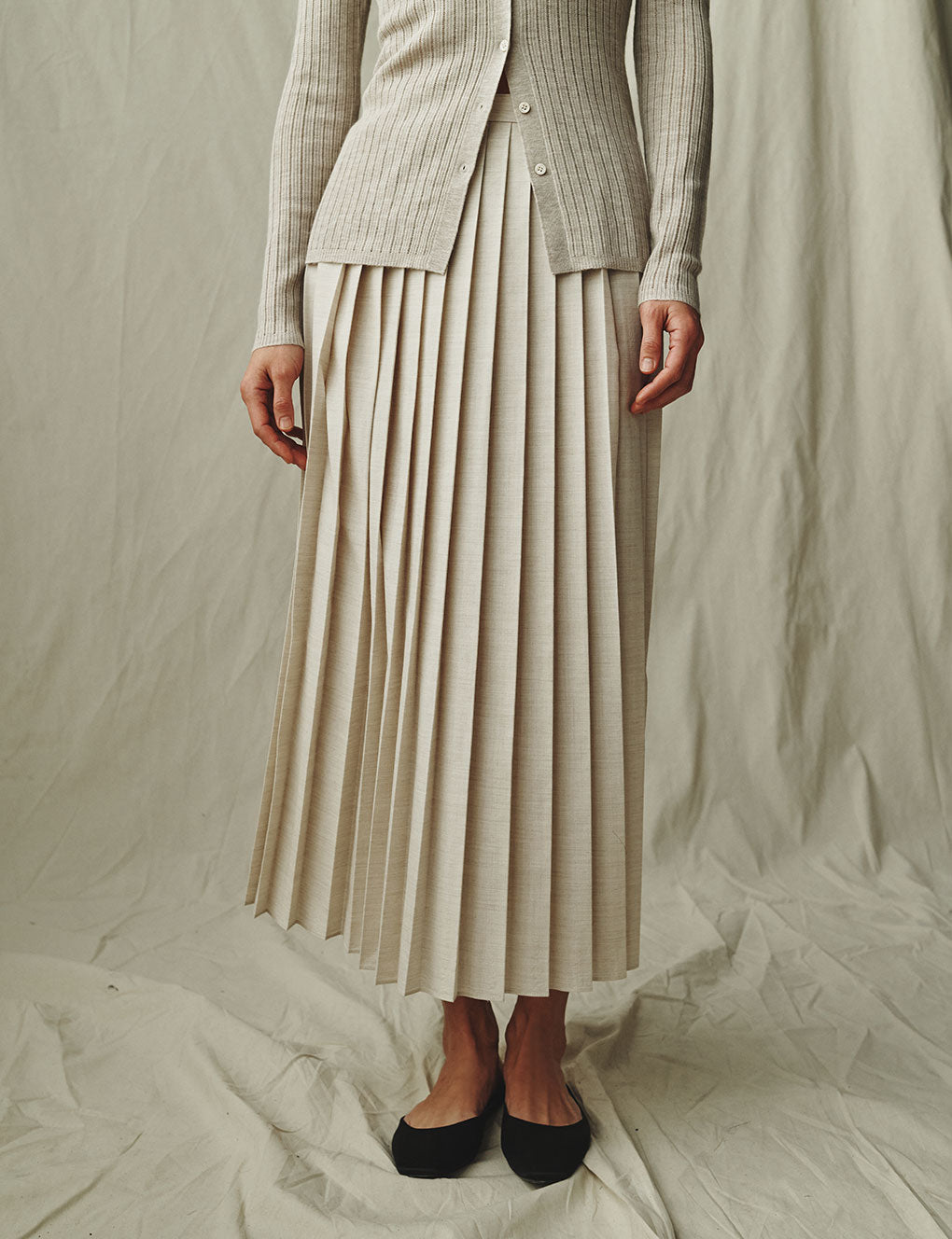 Womens | The Pleated Skirt | Sand