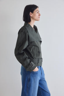 The Cropped Trench Coat | Olive
