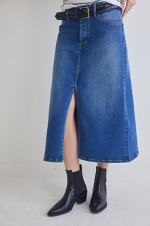The 90's Denim Midi Skirt | Medium Wash