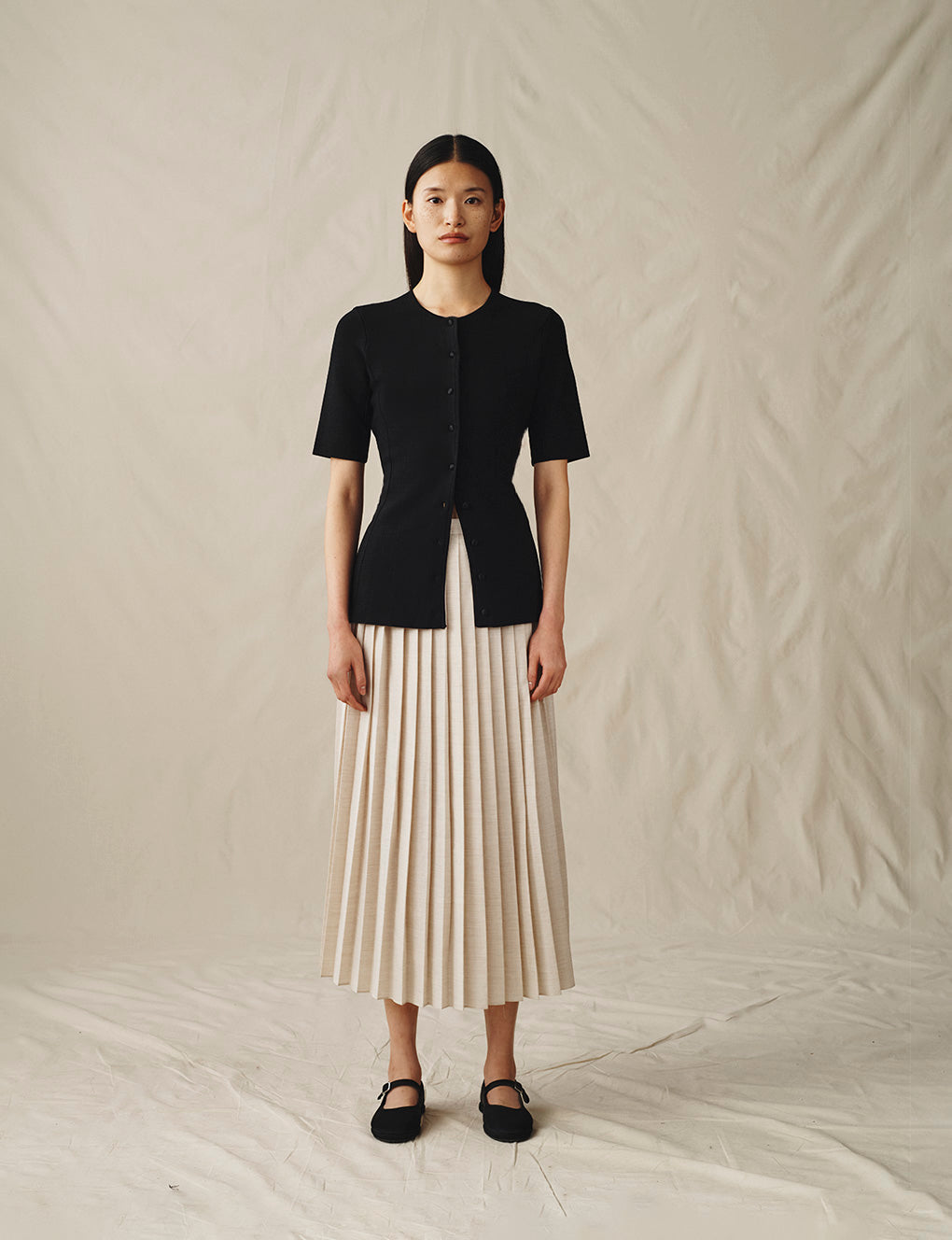 Womens | The Pleated Skirt | Sand