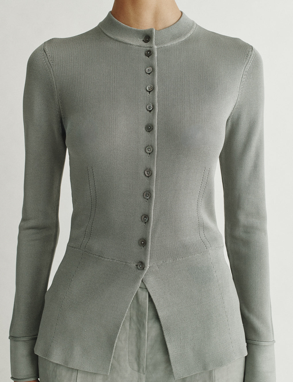 Womens | The Sculpted Cardigan | Steel
